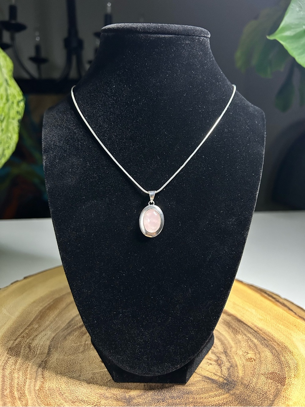NWOT Silver Magic Sterling Silver Rose Quartz Pendant Necklace - 18"